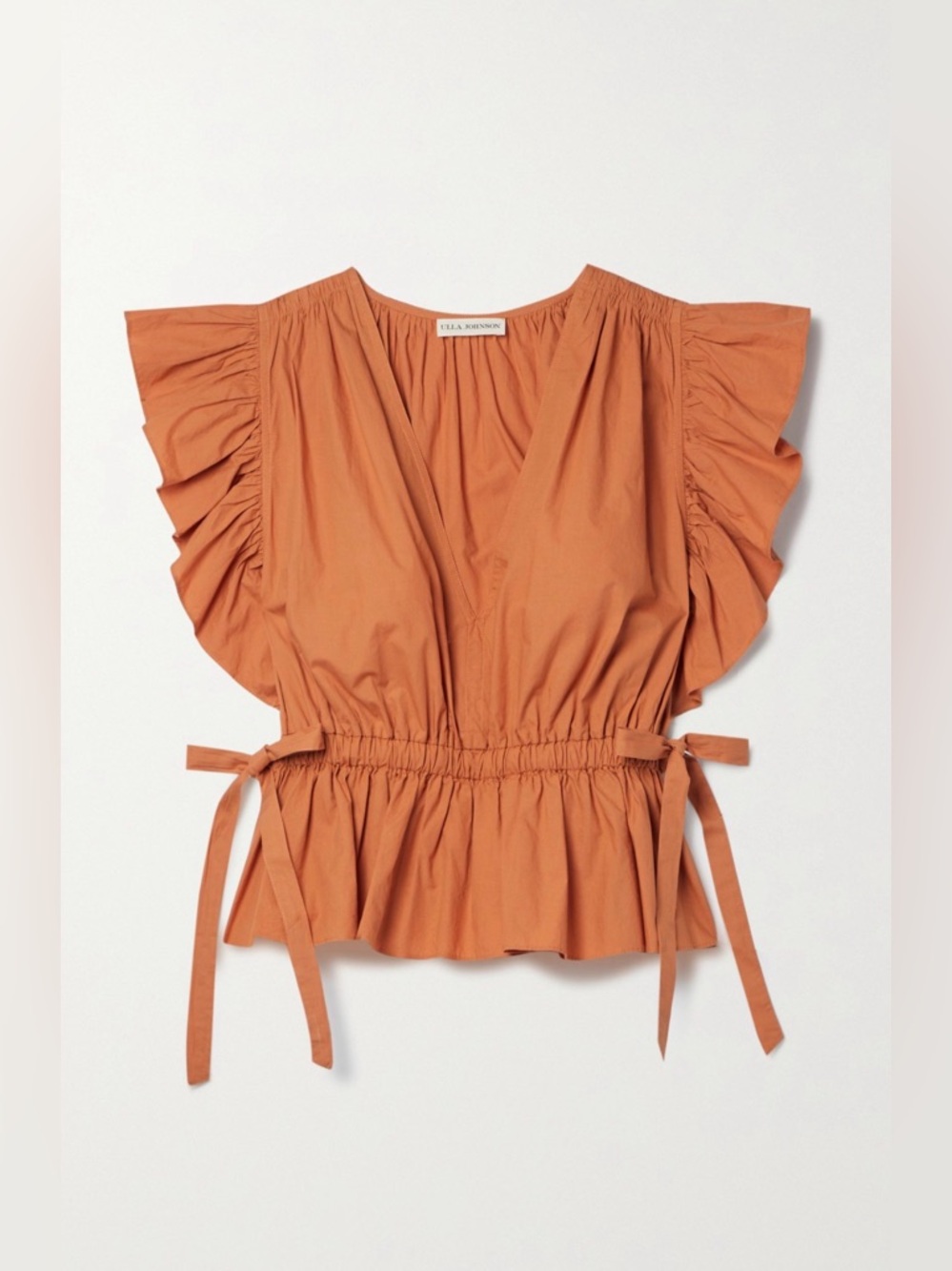 Ulla Johnson Iyla Flutter-Sleeve Peplum Top